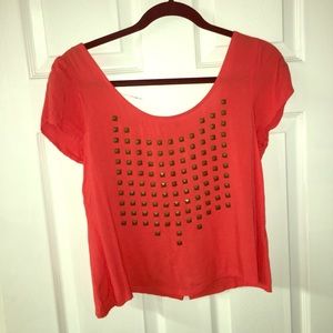 Urban Outfitters red open back top